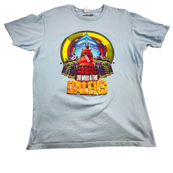 Dr. Who & The Daleks Graphic Short Sleeve Tee We Love Fine Light Blue Sz XXL - Picture 1 of 6